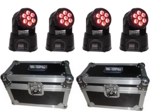 Pack comprenant: 4 Lyres LMH-350 LED + 2 Flightcase